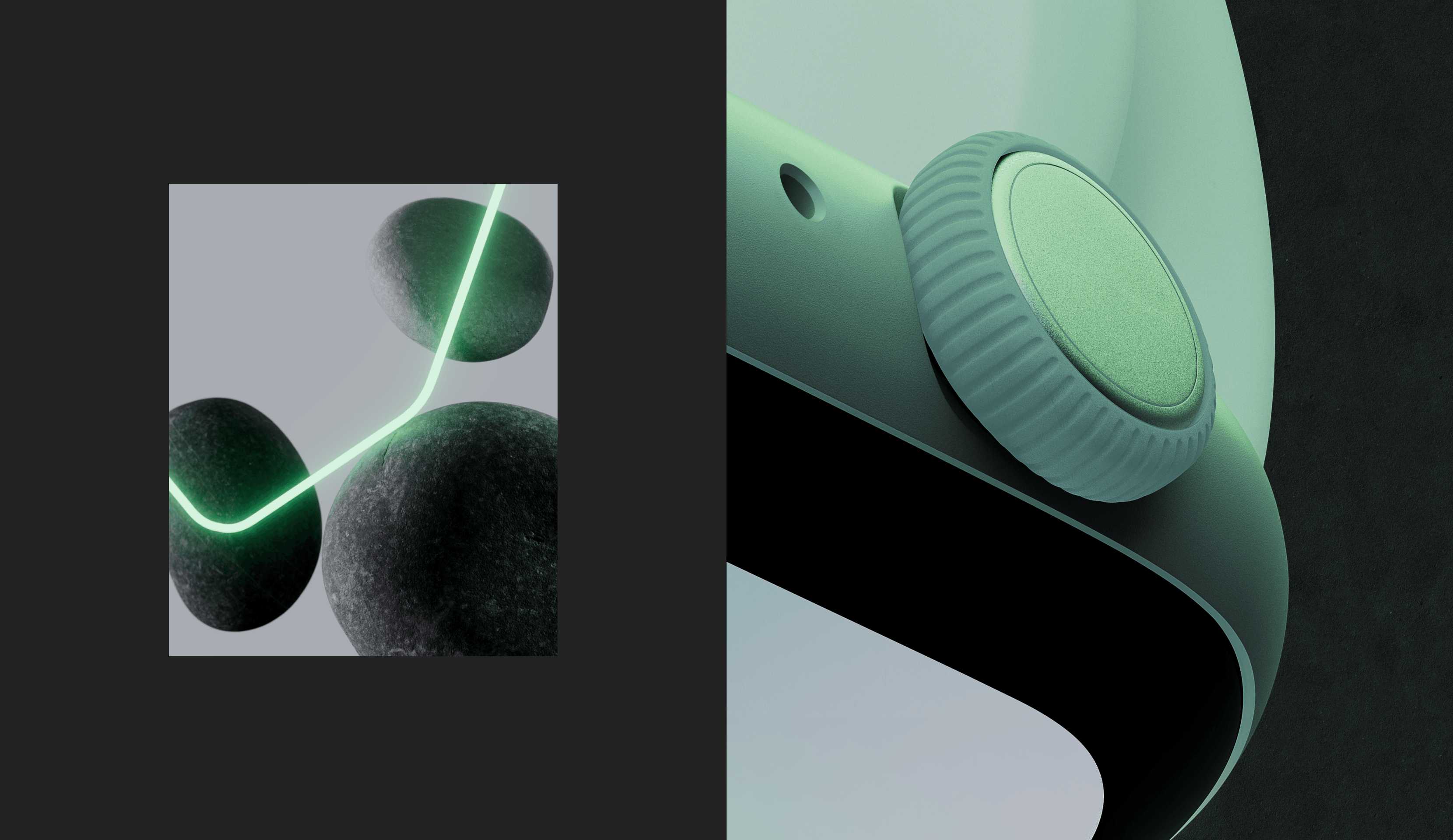 All devices on the mock-ups are now illuminated from the inside or are placed in an illuminated safe space.